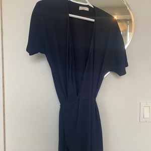 BABATON knee length navy wrap dress